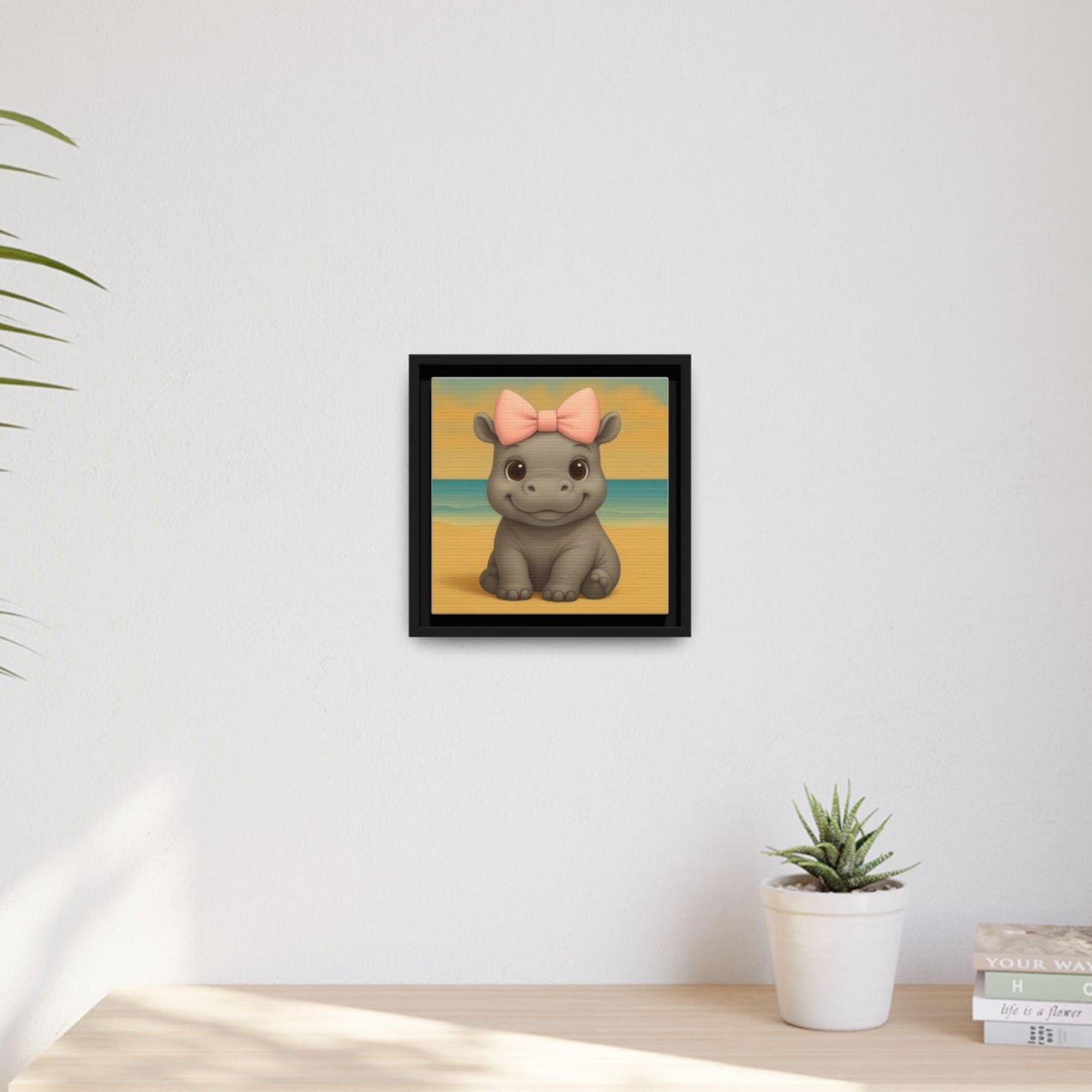 Eco-friendly baby hippo nursery wall art