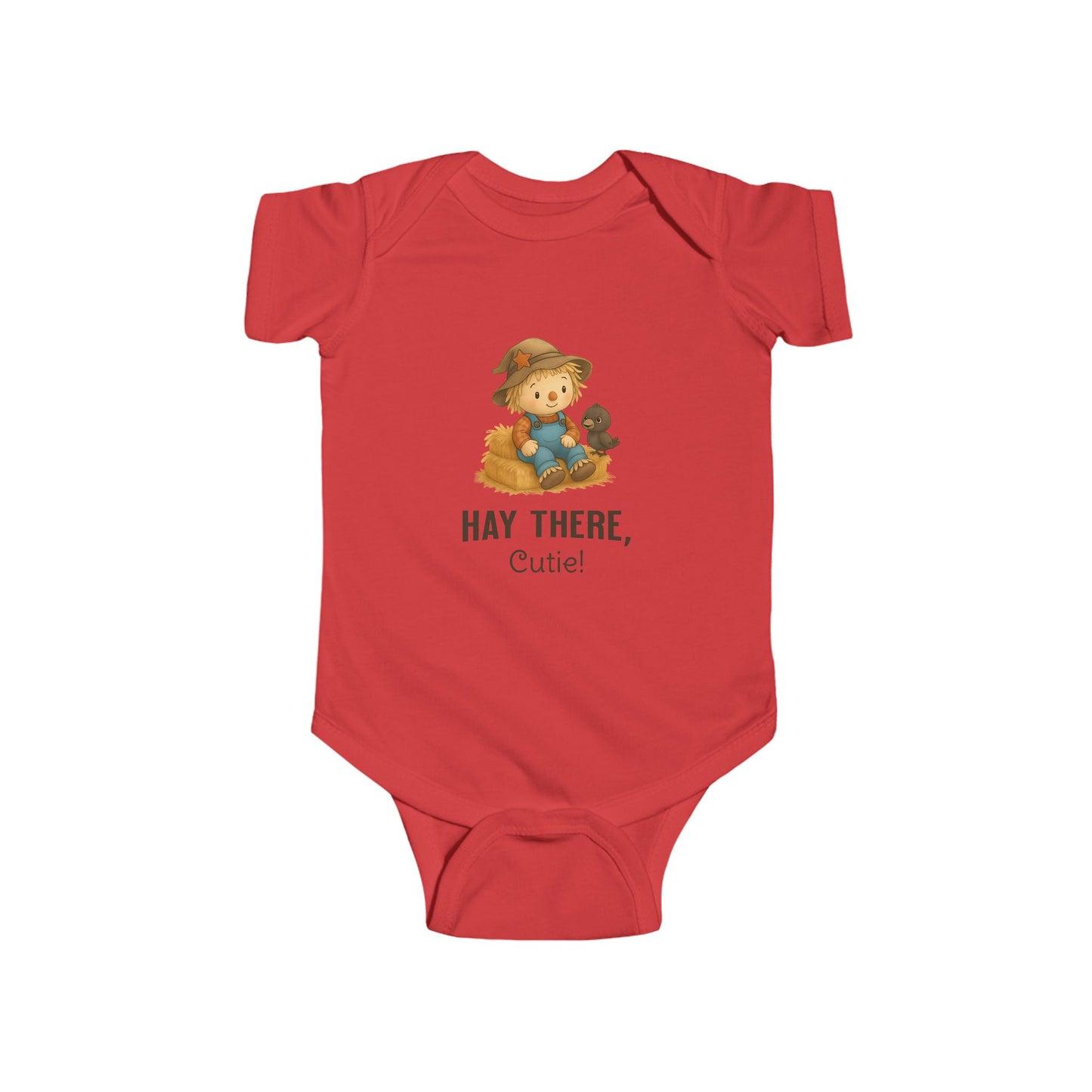 Farm inspired baby clothing – scarecrow and hay bale baby onesie