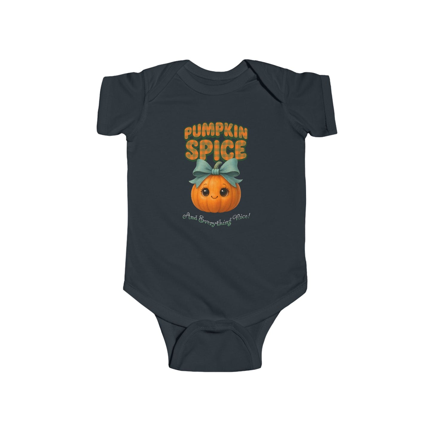 Halloween baby onesie pumpkin spice style – perfect fall baby shower gift.