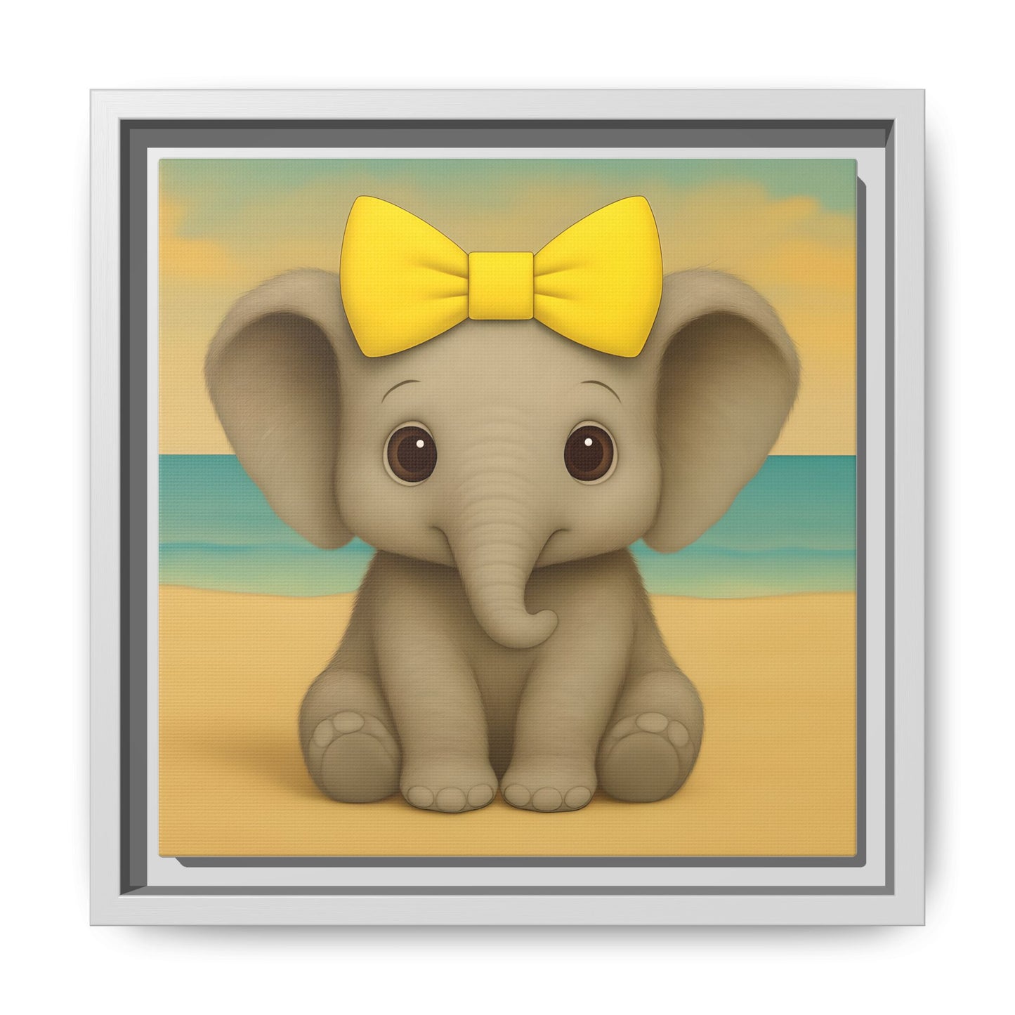 safari nursery wall art featuring cute baby elephant