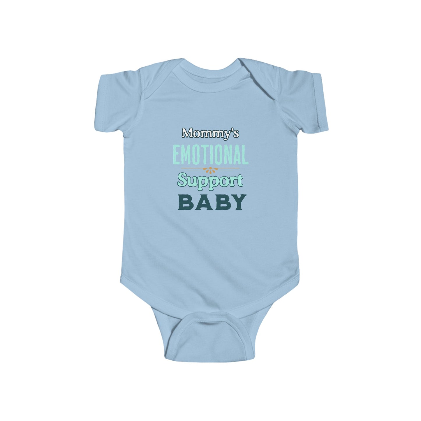 Light blue baby onesie with text which would make a great gift for a new mom