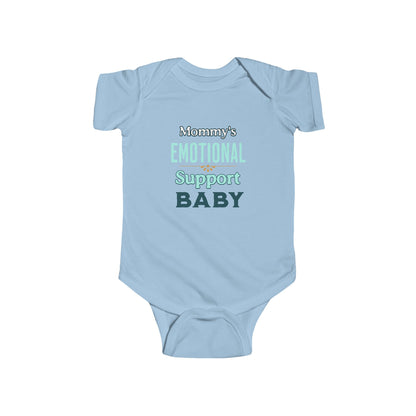Light blue baby onesie with text which would make a great gift for a new mom