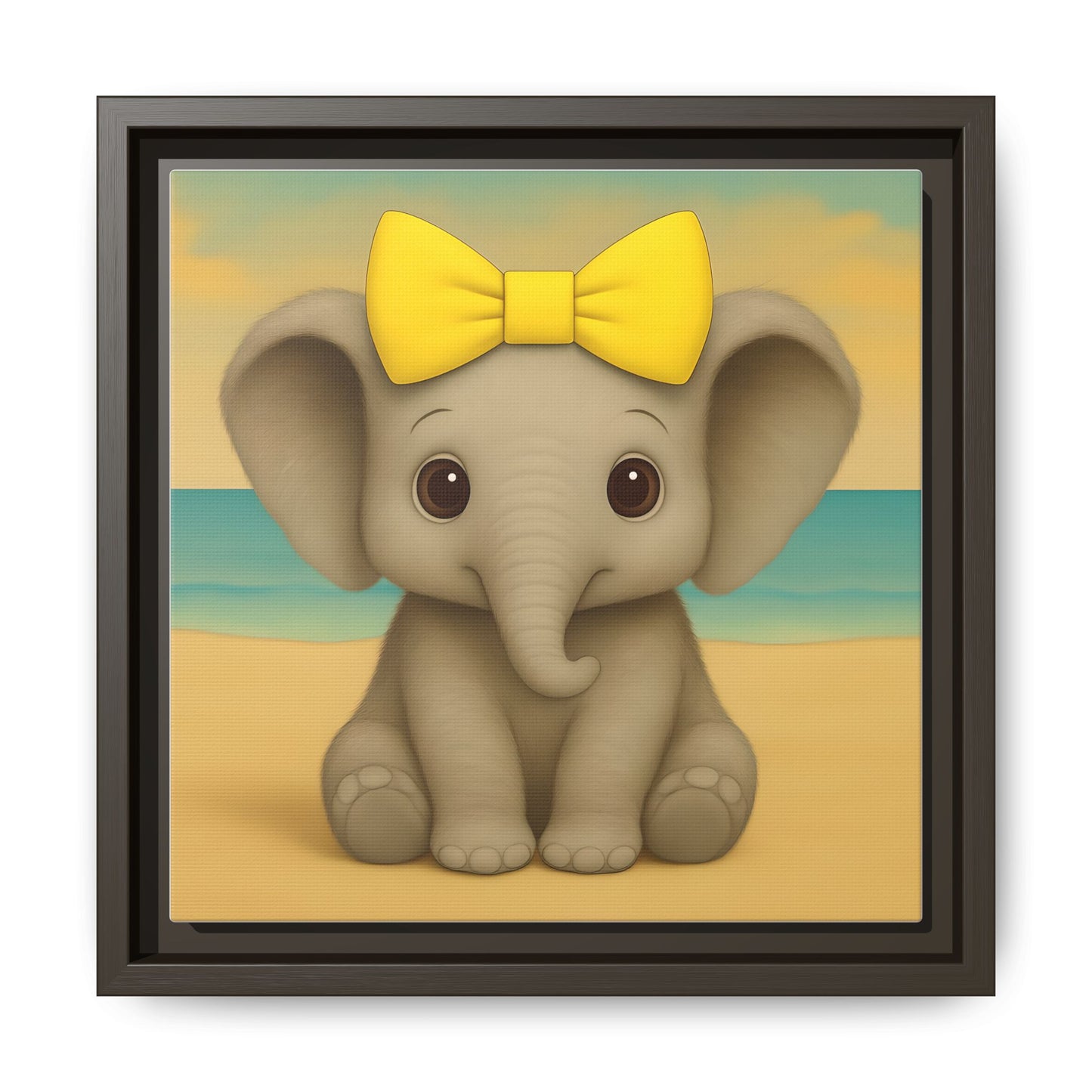elephant wall décor framed canvas with sustainably sourced pine frame