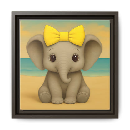 elephant wall décor framed canvas with sustainably sourced pine frame