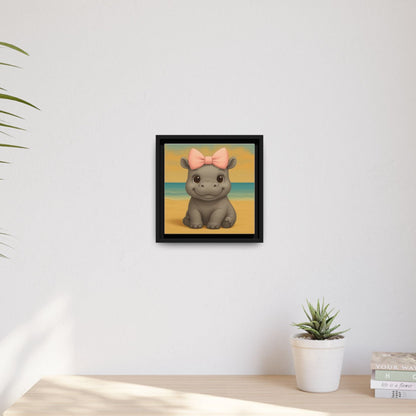 Eco-friendly baby hippo nursery wall art