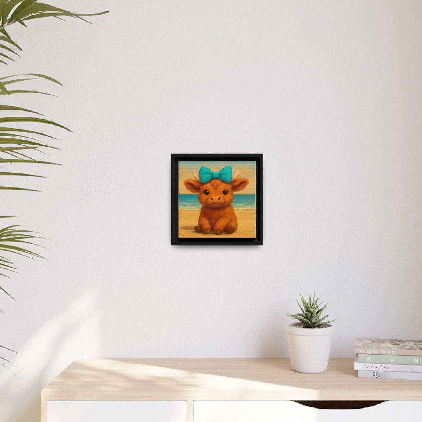 Cute Highland Cow wall art with sustainably sourced frame