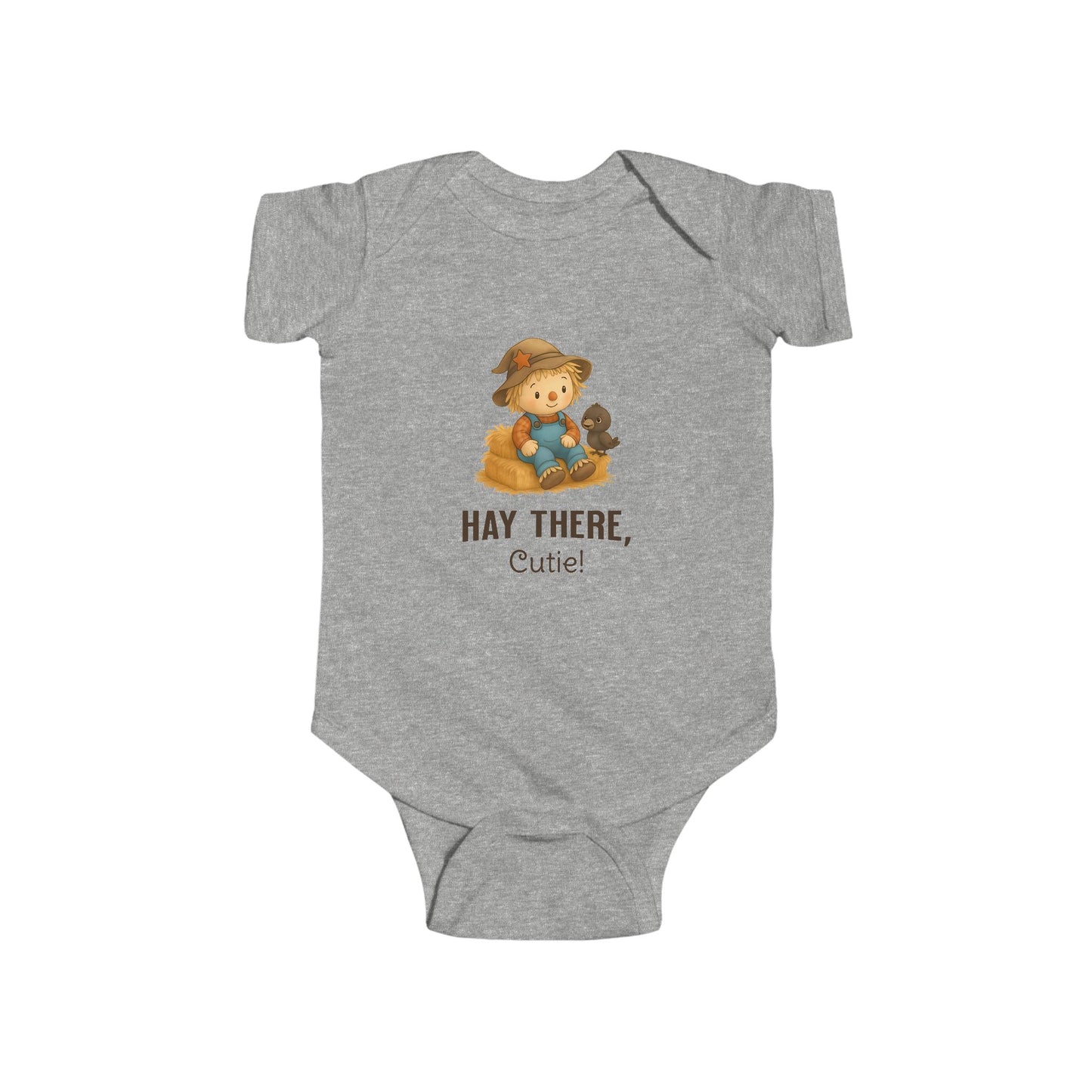 Adorable fall themed baby outfit – scarecrow and crow graphic bodysuit