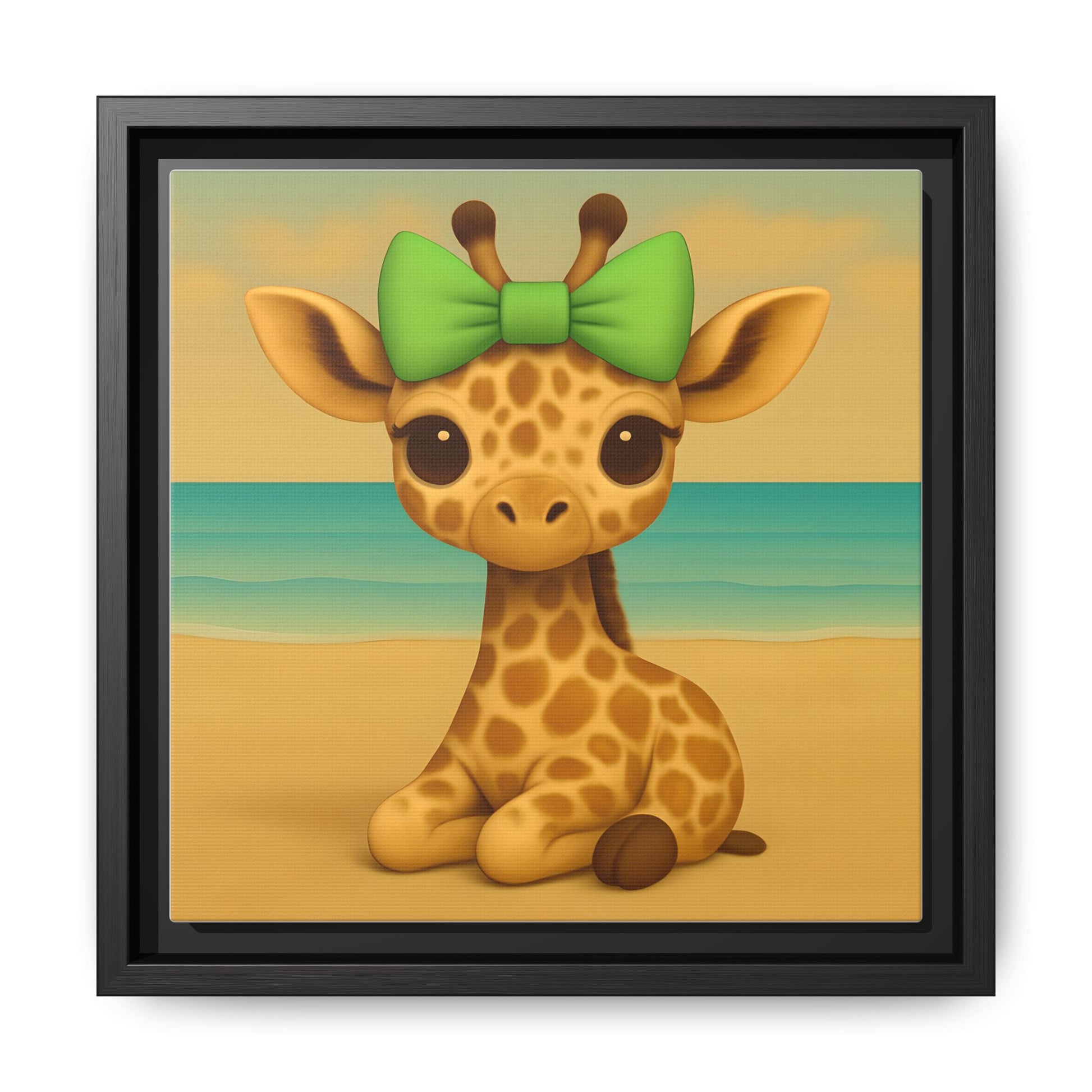 baby giraffe framed canvas art for nursery  

