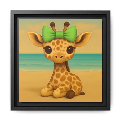 baby giraffe framed canvas art for nursery  

