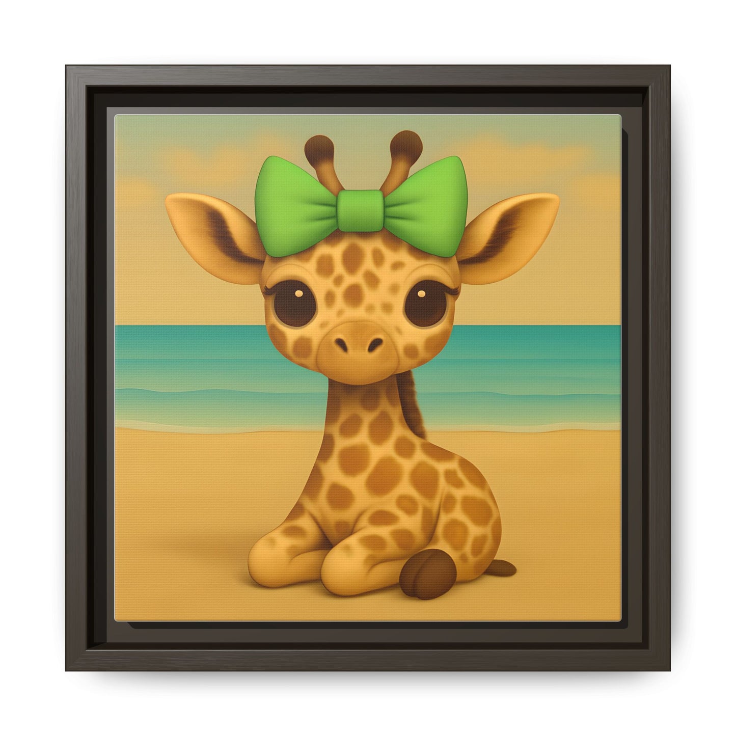 eco-friendly giraffe canvas with vibrant colors  