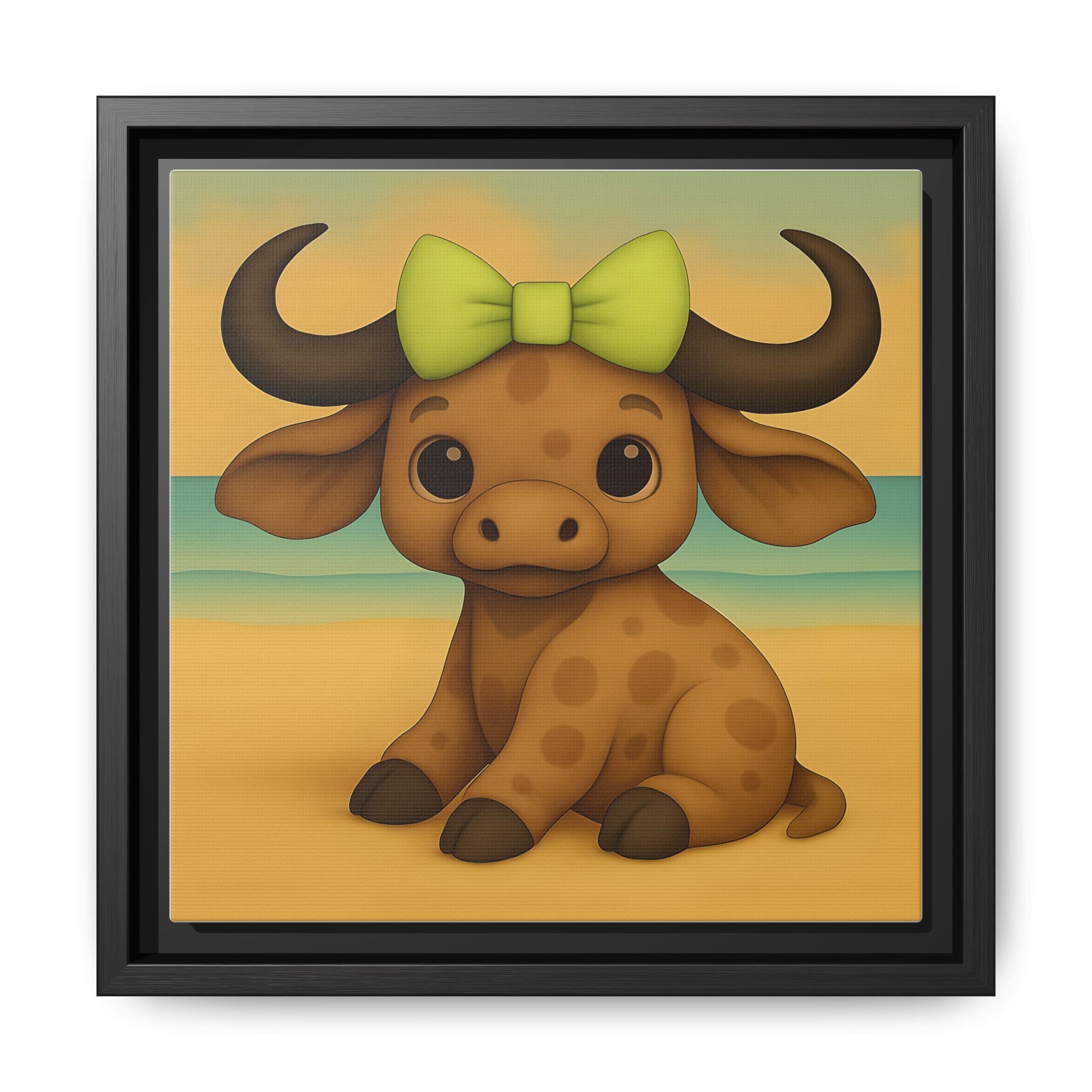 baby cape buffalo canvas wall art for safari nursery décor