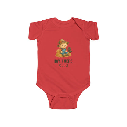 Farm inspired baby clothing – scarecrow and hay bale baby onesie