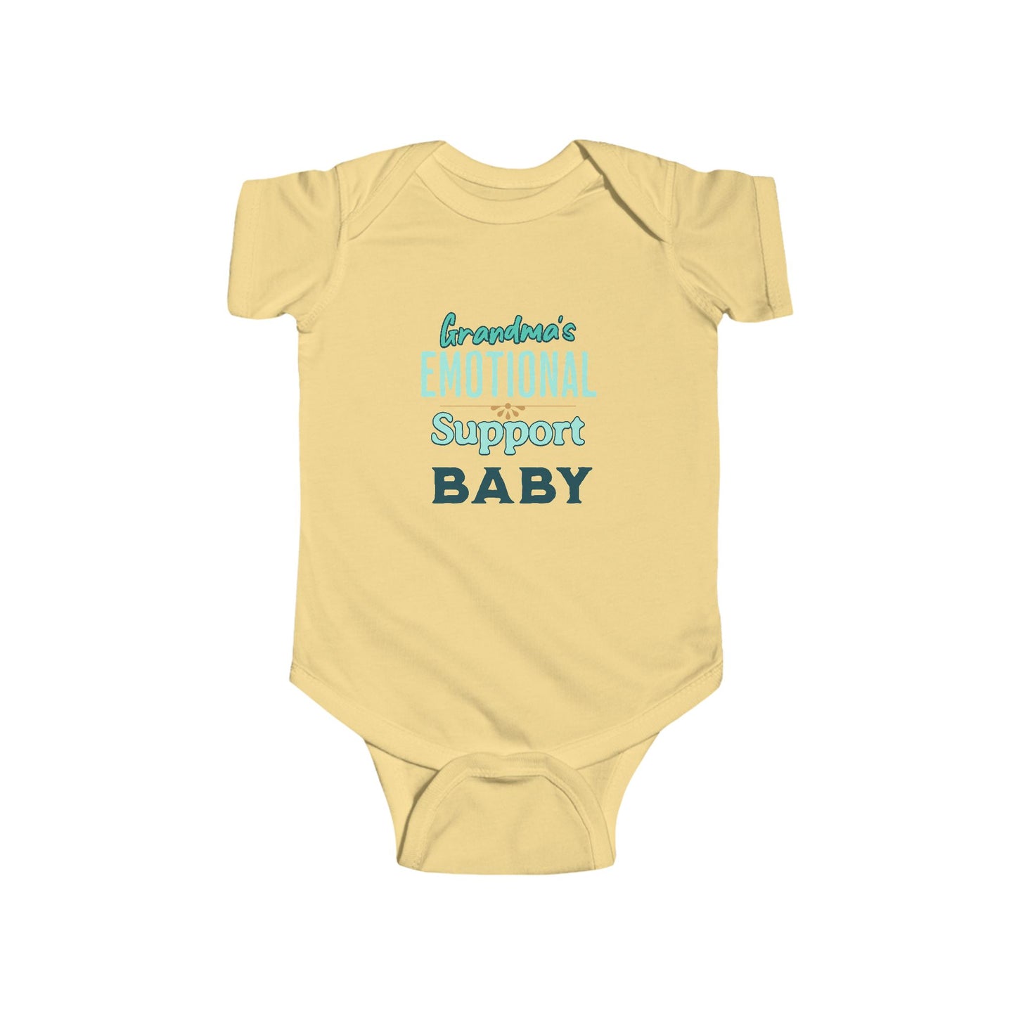 Baby outfit with humorous message – Grandma’s emotional support baby