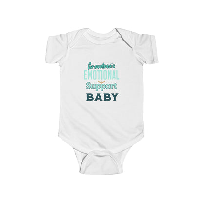 Cute infant bodysuit gift for grandma with emotional support baby quote