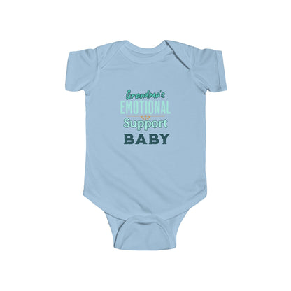 cotton baby bodysuit with grandma-inspired emotional support print