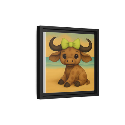 safari nursery wall art featuring cute baby cape buffalo