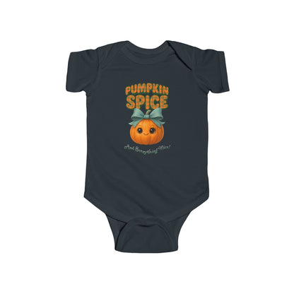 Halloween baby onesie pumpkin spice style – perfect fall baby shower gift.