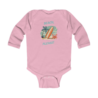 Pink beach themed baby onesie and perfect outfit for vacations