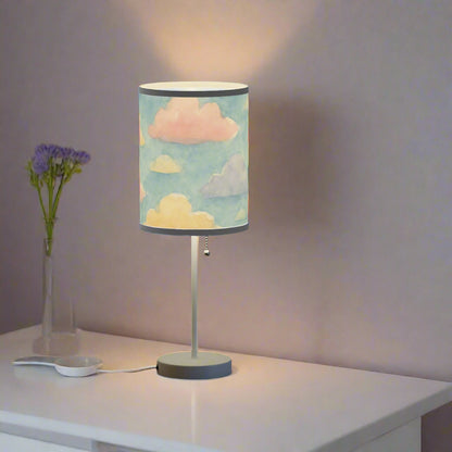 Whimsical sky-themed lamp perfect for desks and side tables