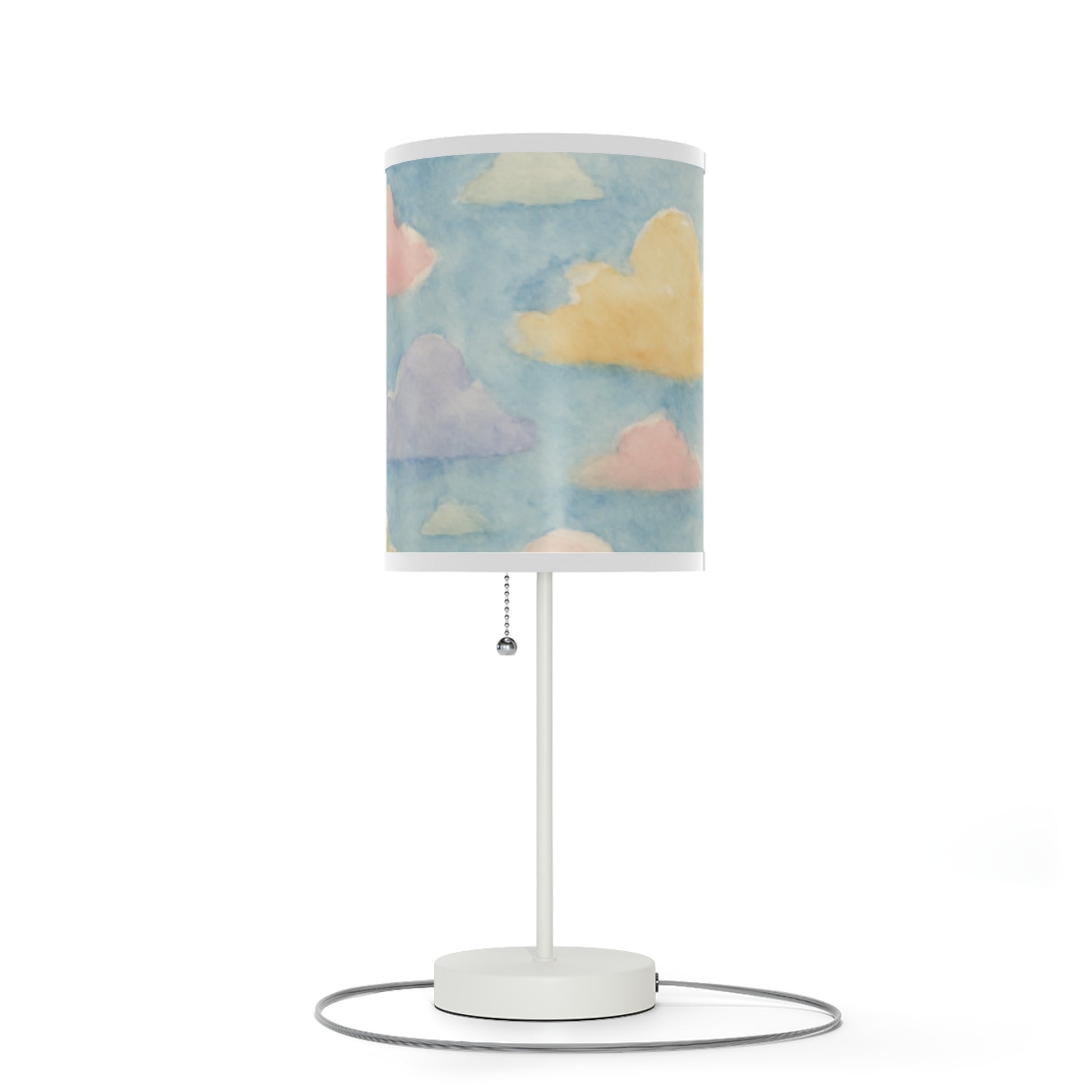 Soft pink and yellow cloud table lamp for nursery decor