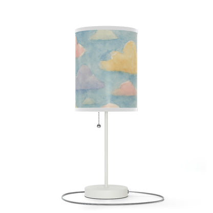 Soft pink and yellow cloud table lamp for nursery decor