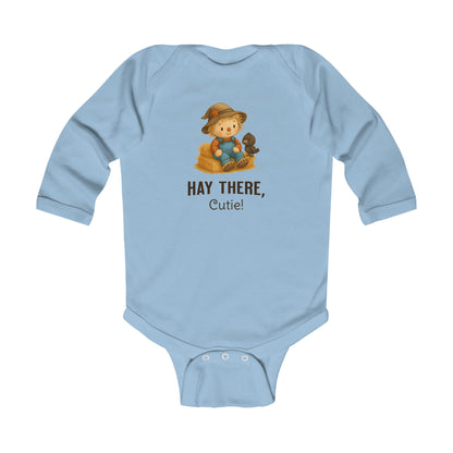 Blue scarecrow onesie baby first fall baby shower gift with cute crow design