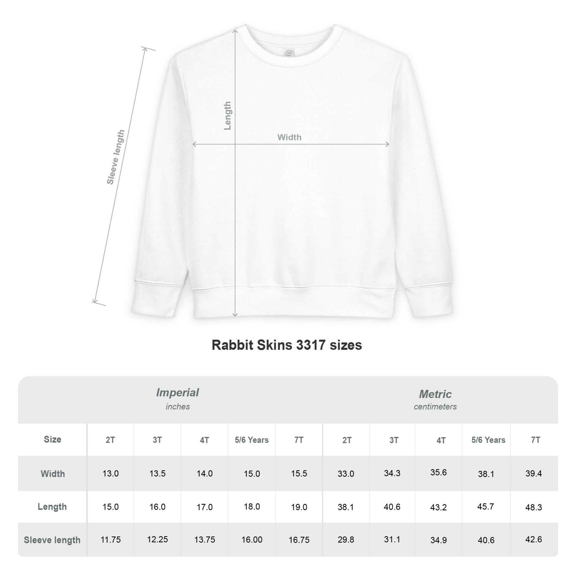 Size Chart for Fun "In My Toddler Era" graphic sweatshirt – cozy unisex toddler clothing gift