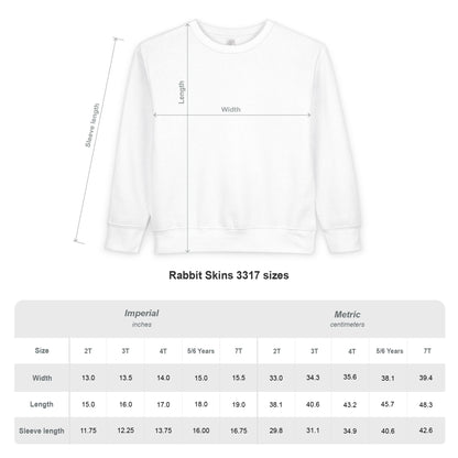 Size Chart for Fun "In My Toddler Era" graphic sweatshirt – cozy unisex toddler clothing gift